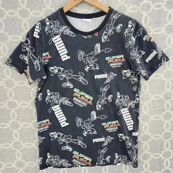 Super Puma Vintage Y2K All Over Print Short Sleeve Men's Shirt S - Picture 1 of 8